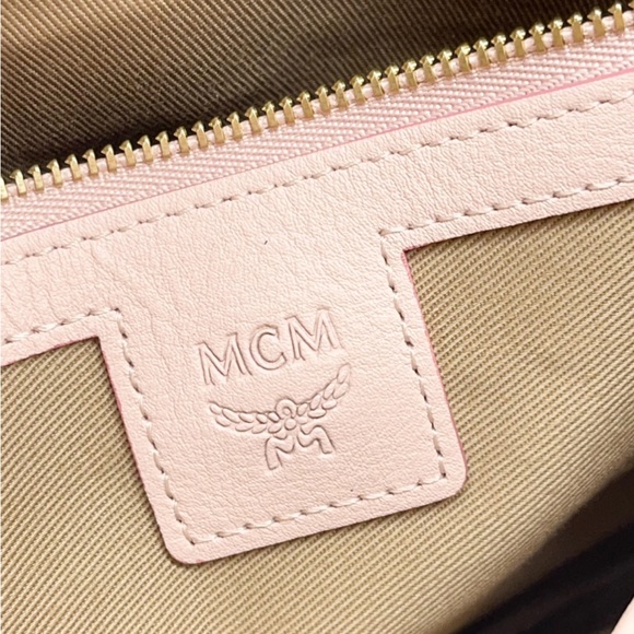 MCM New With Tags Powder Pink Logo Flat Pouch/ Clutch Crossbody Purse - Picture 6 of 12